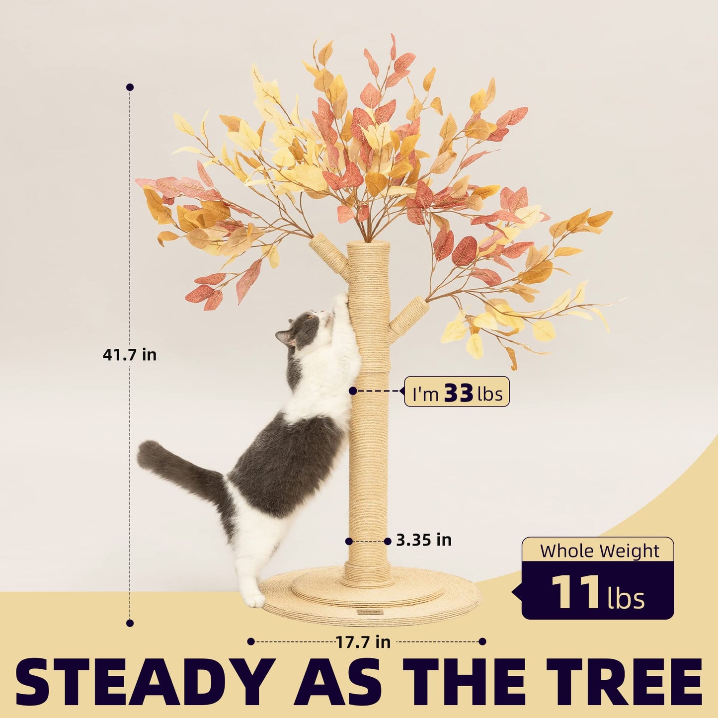 Meowoou Cat Scratching Post for Indoor Cats Adults Tall Cat Scratcher