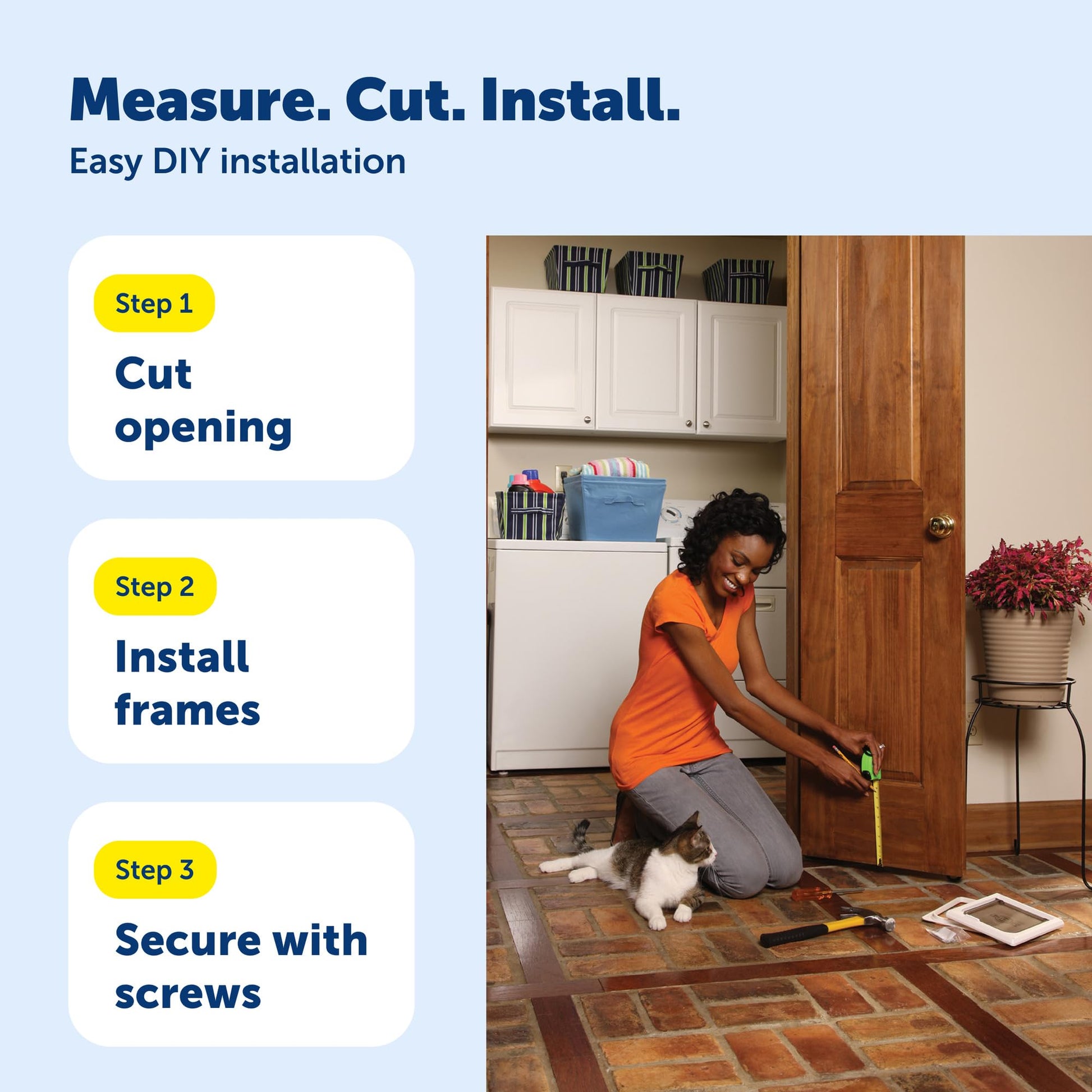 PetSafe Interior Cat Door: 4-Way Locking, Indoor Pet Door Flap Box
