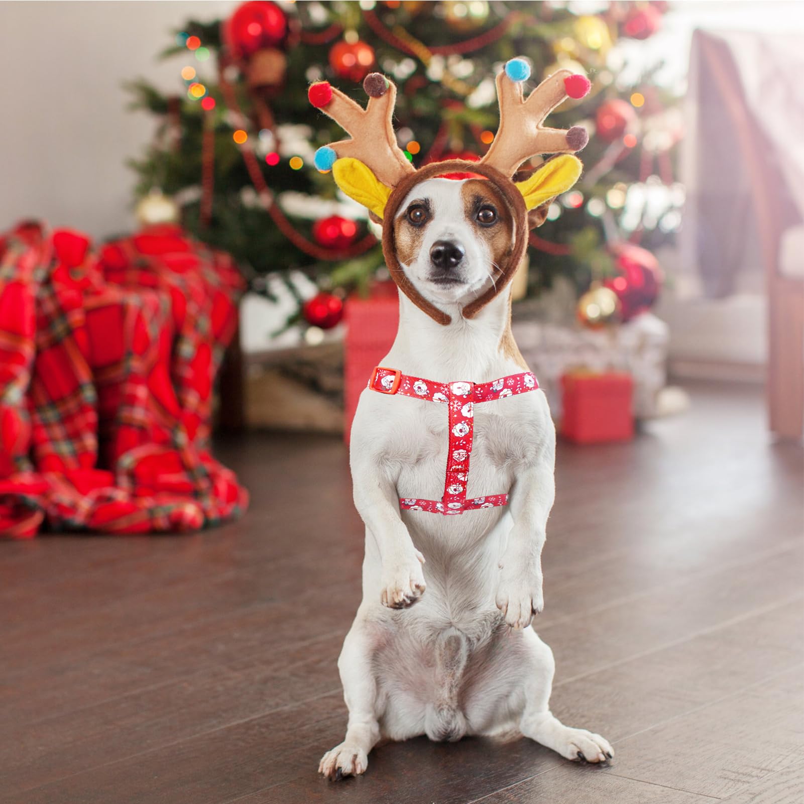 PUPTECK No Pull Christmas Dog Harness Soft Adjustable Basic Harness