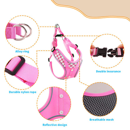 Dog Harness with Leash Set, No Pull Reflective Strips Adjustable Set