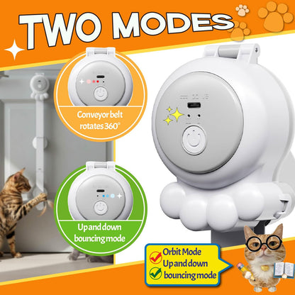 HAPPYCODE 2-in-1 Electric Cat Wand Rechargeable Auto Indoor Toy