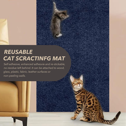 X15.8" Cat Scratching Mat, Self-Adhesive Cats Carpet, DIY Scratch Mat