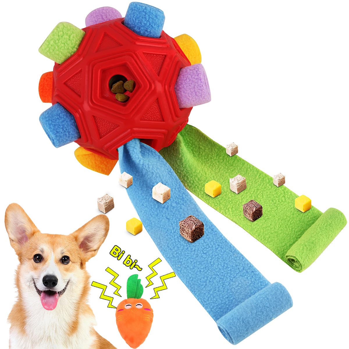 Dog Snuffle Ball-Interactive Puzzle Dog Toys Encourage Natural Chew