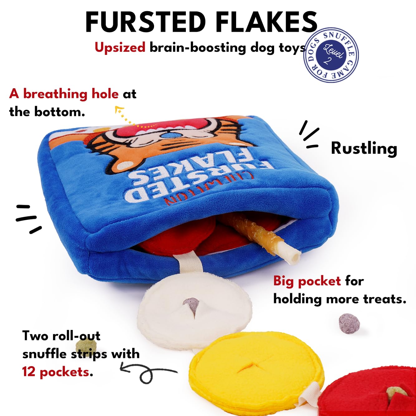 CHEWFFON Interactive Dog Toys, Enrichment Snuffle Crinkle Treat Puzzle