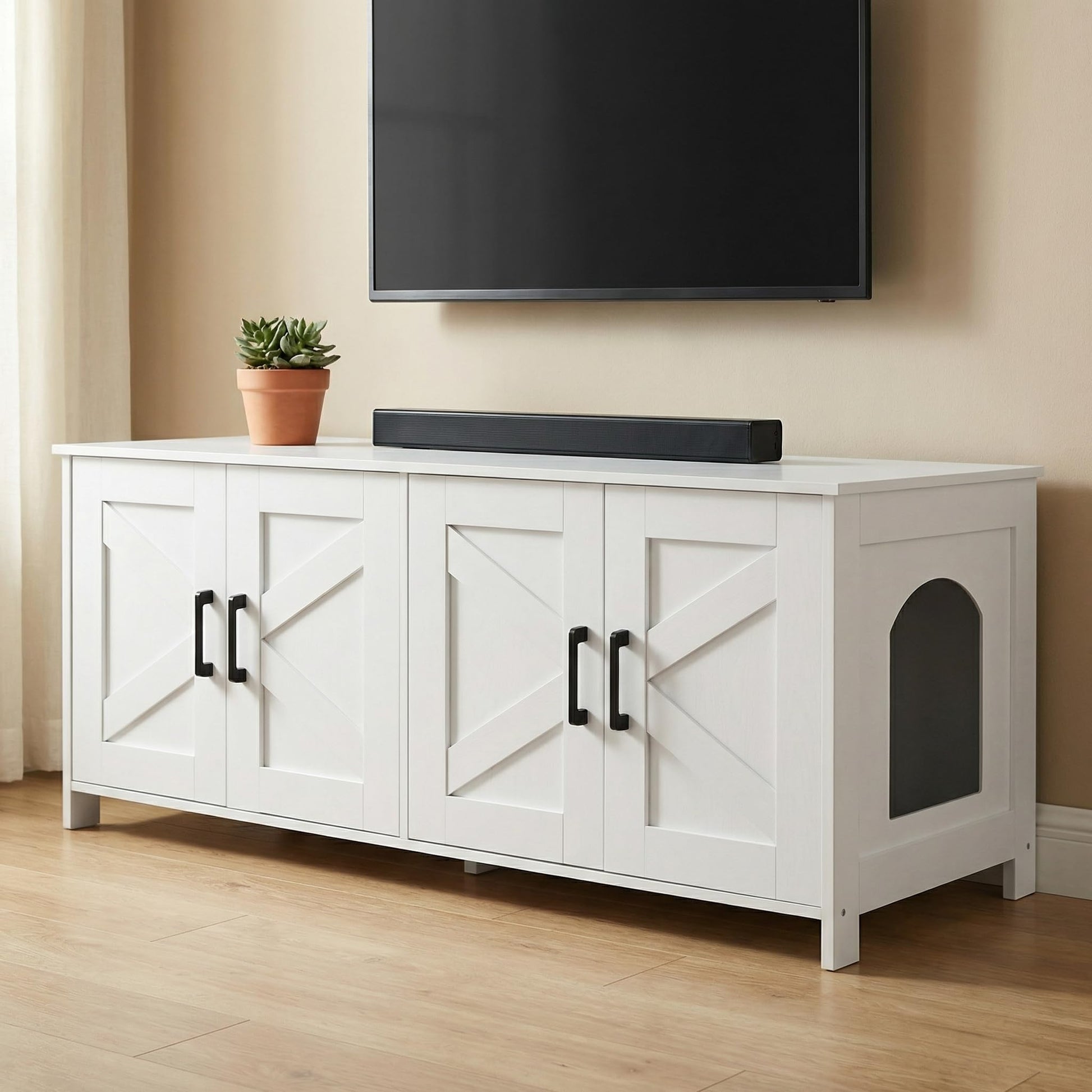 Homhedy Cat Litter Box Enclosure For 2 cats, Litter Box Furniture Box