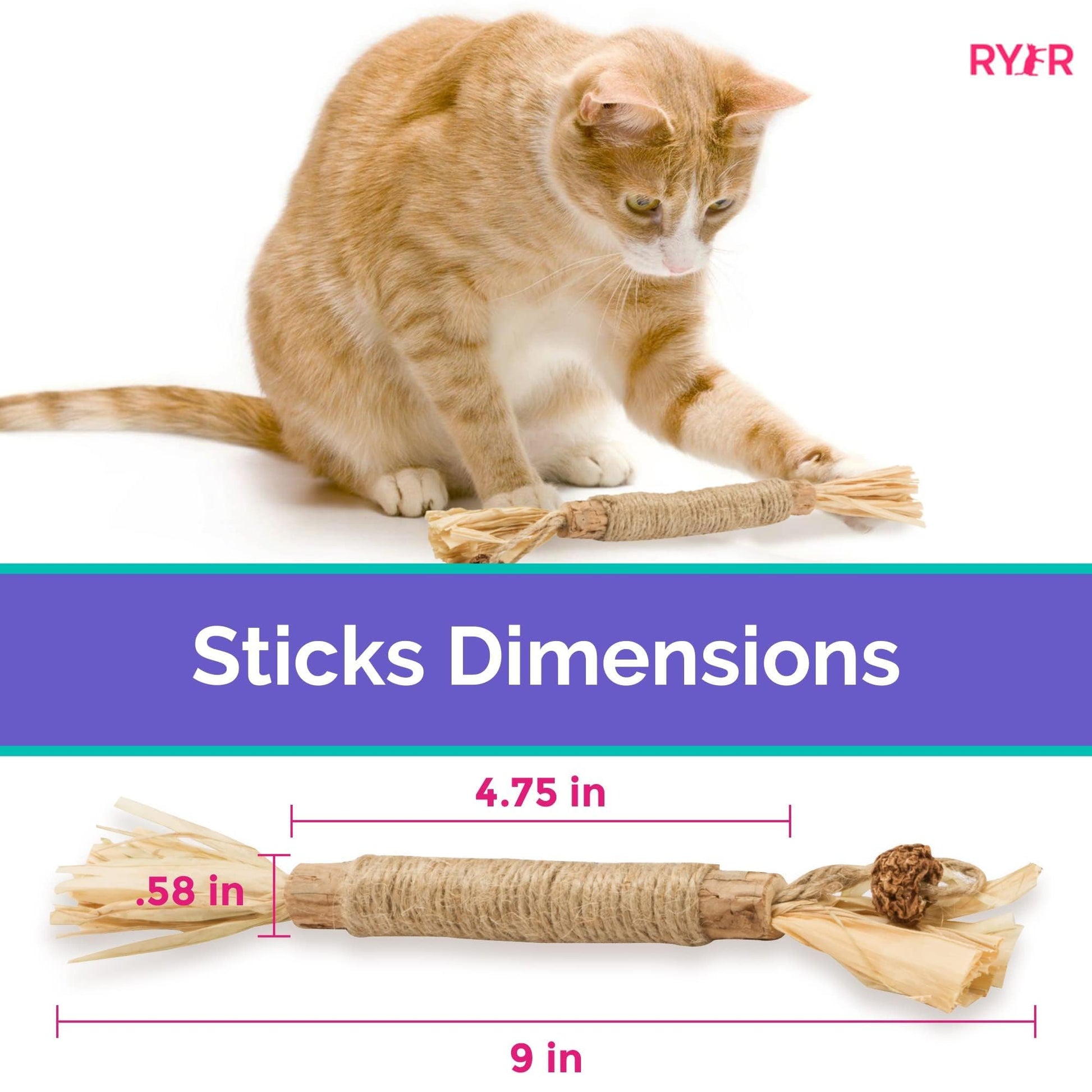 RYERCAT Silvervine Sticks for Cats Natural Cat Chew Toy for Toy