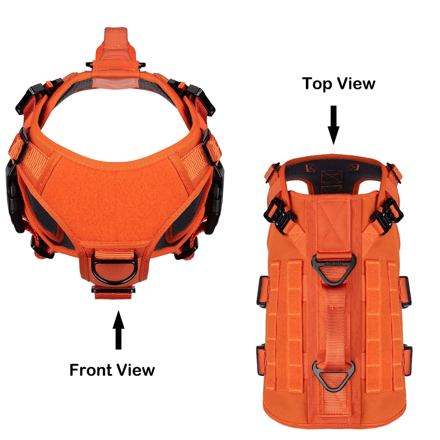 ICEFANG GN3 Tactical Dog Harness with 6X Buckle,Dog Molle Vest
