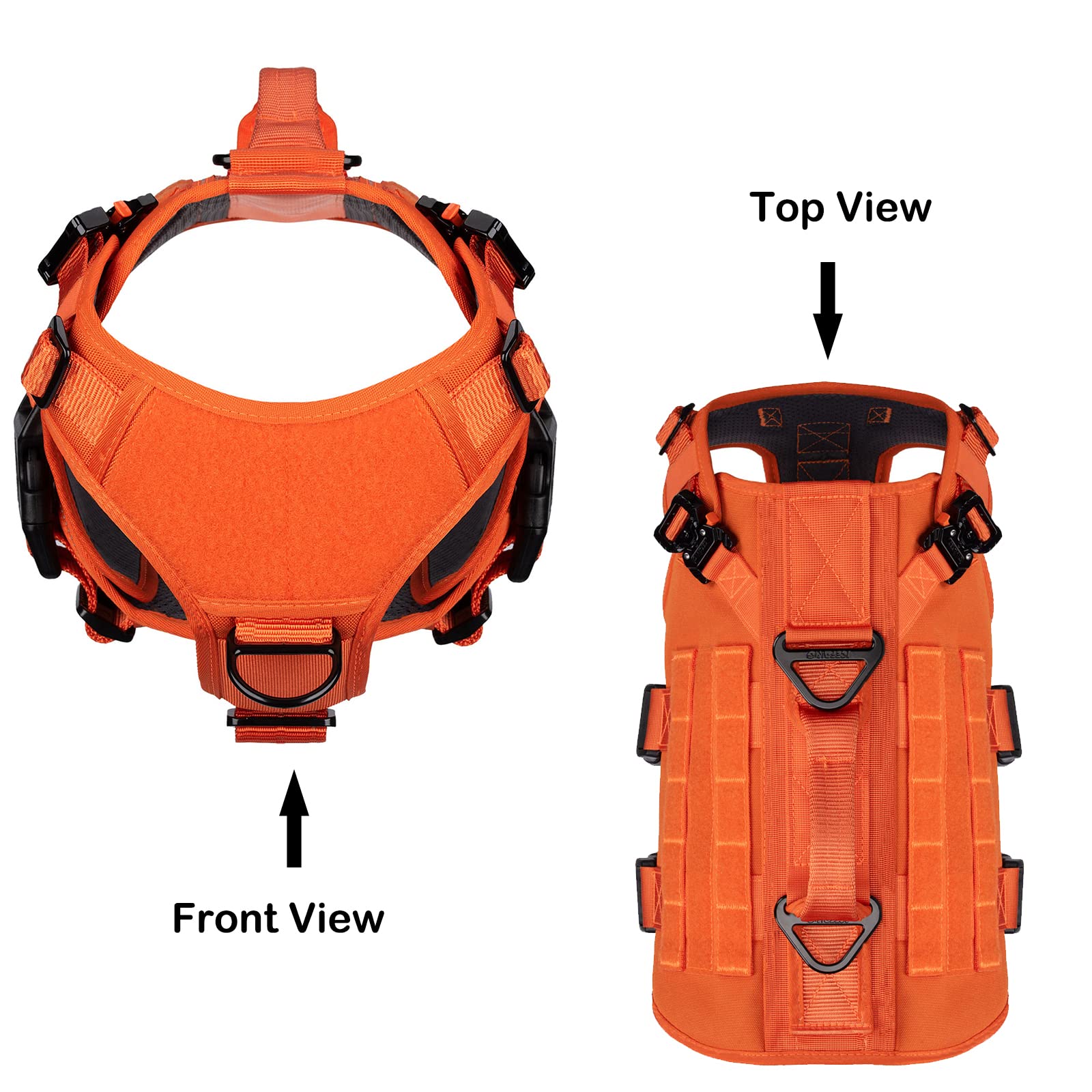 ICEFANG GN3 Tactical Dog Harness with 6X Buckle,Dog Molle Vest