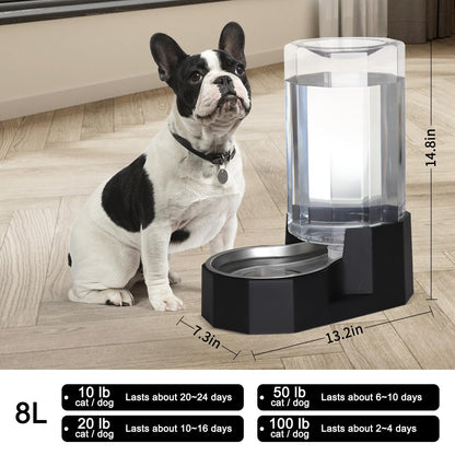 Sfozstra Large Dog Water Dispenser: Large Capacity Gravity Water Bowl
