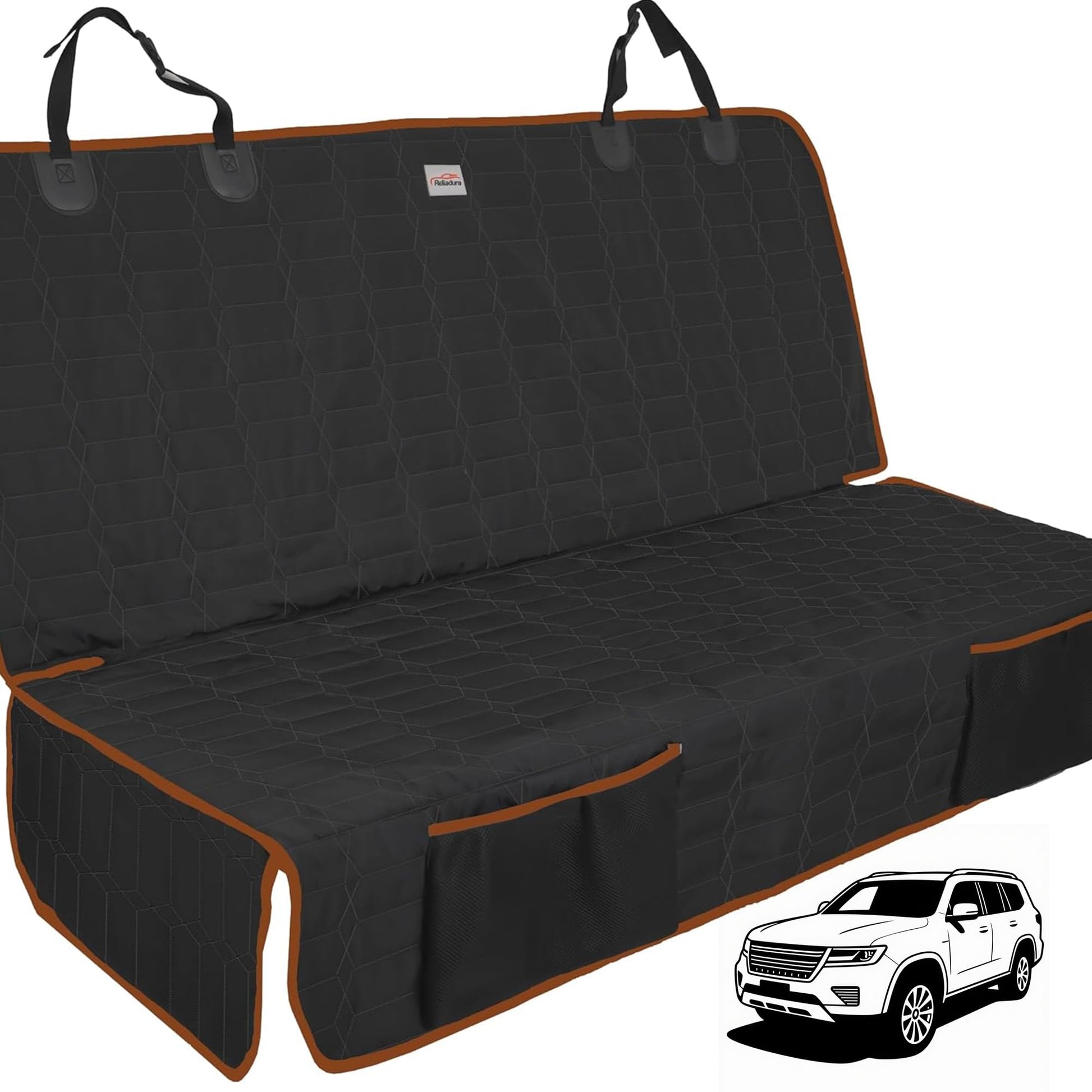 Reliadura Dog Seat Cover for Back Seat Waterproof Bench Seat Seat