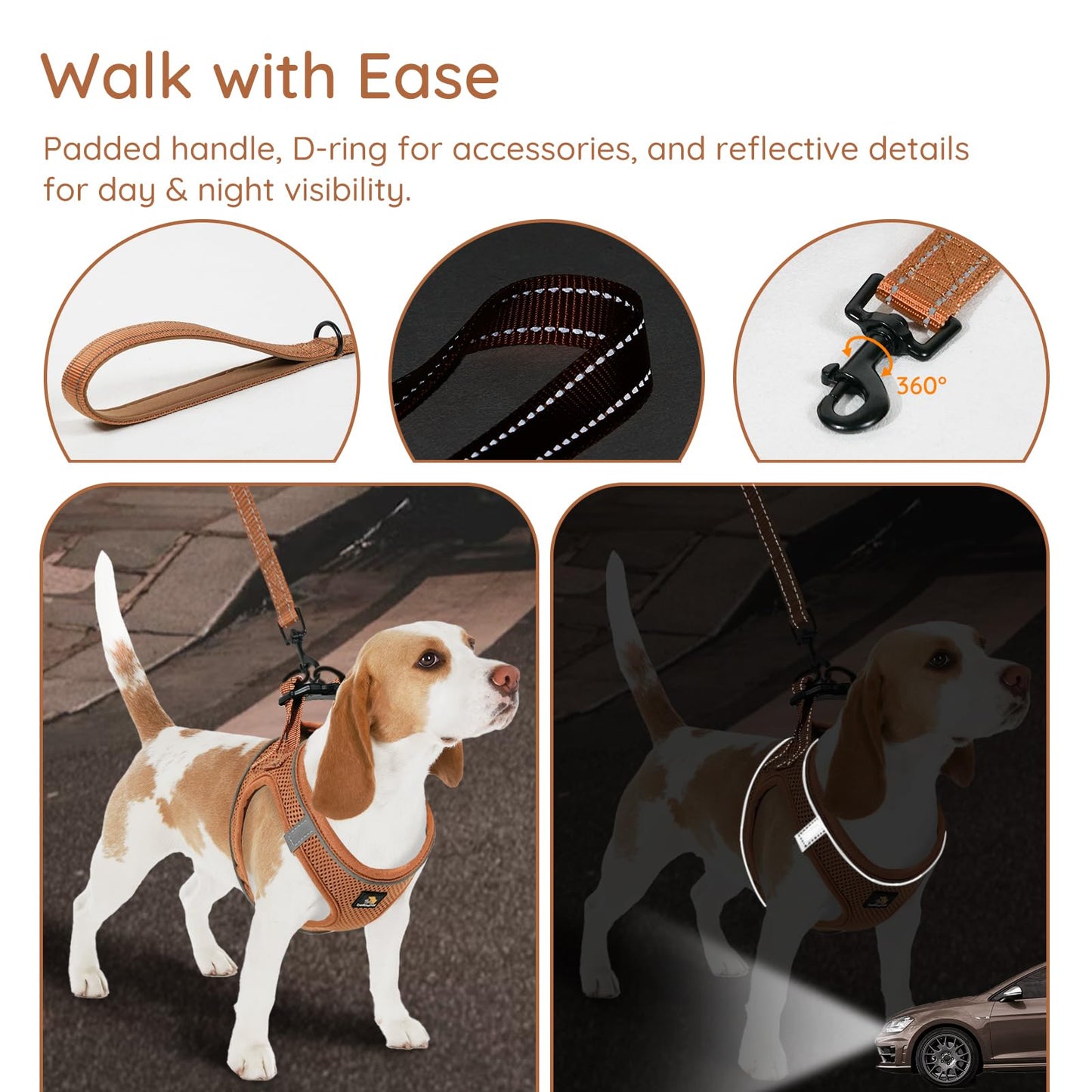 BELLA PAL Step in Vest Harness for Small and Medium Dogs, No Pull Set