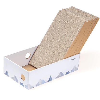 Conlun Cat Scratcher Box with Heavy-Duty Double-Sided Cardboard Pad