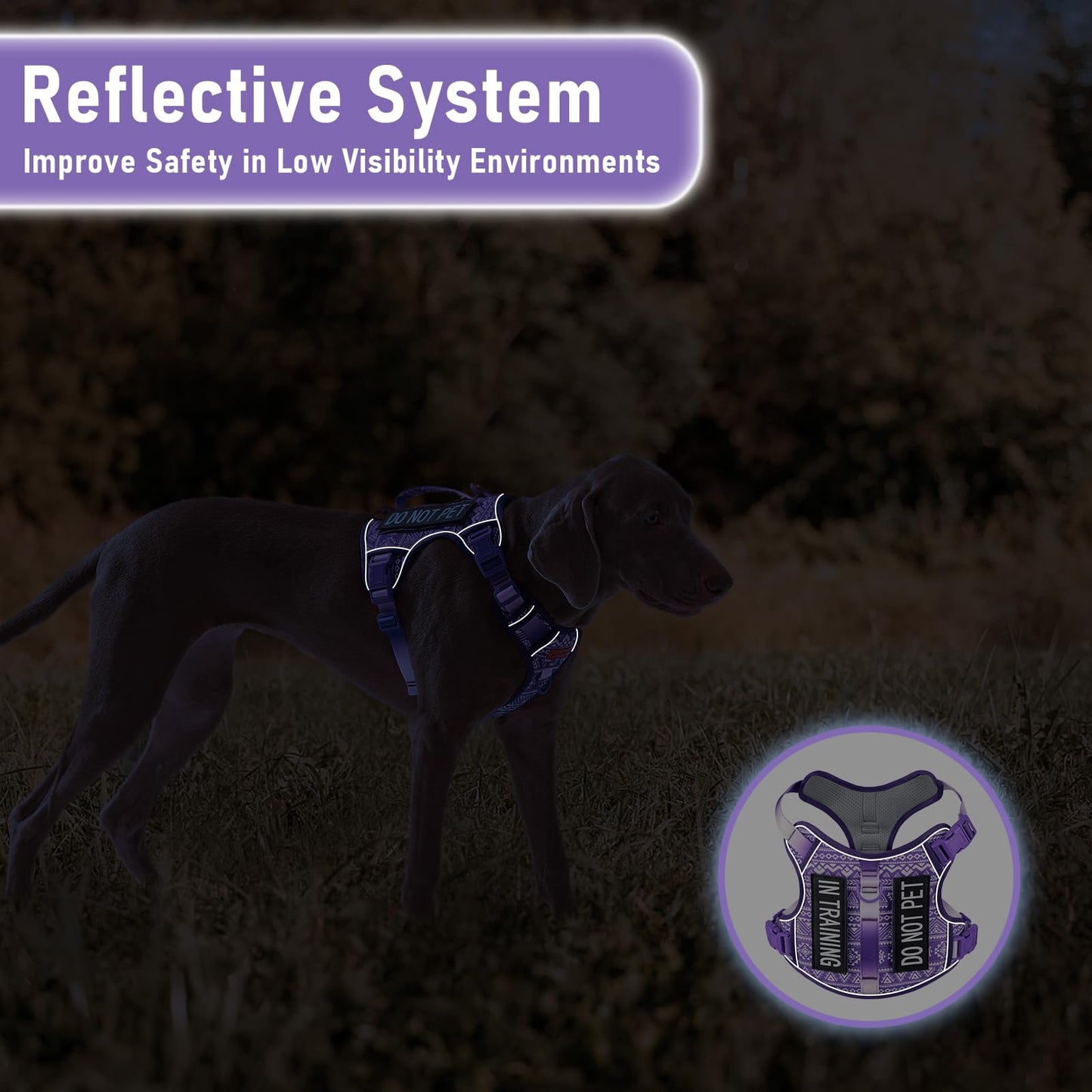 Tactical Dog Harness X-Large No Pull Easy Walker, Escape Proof Harness