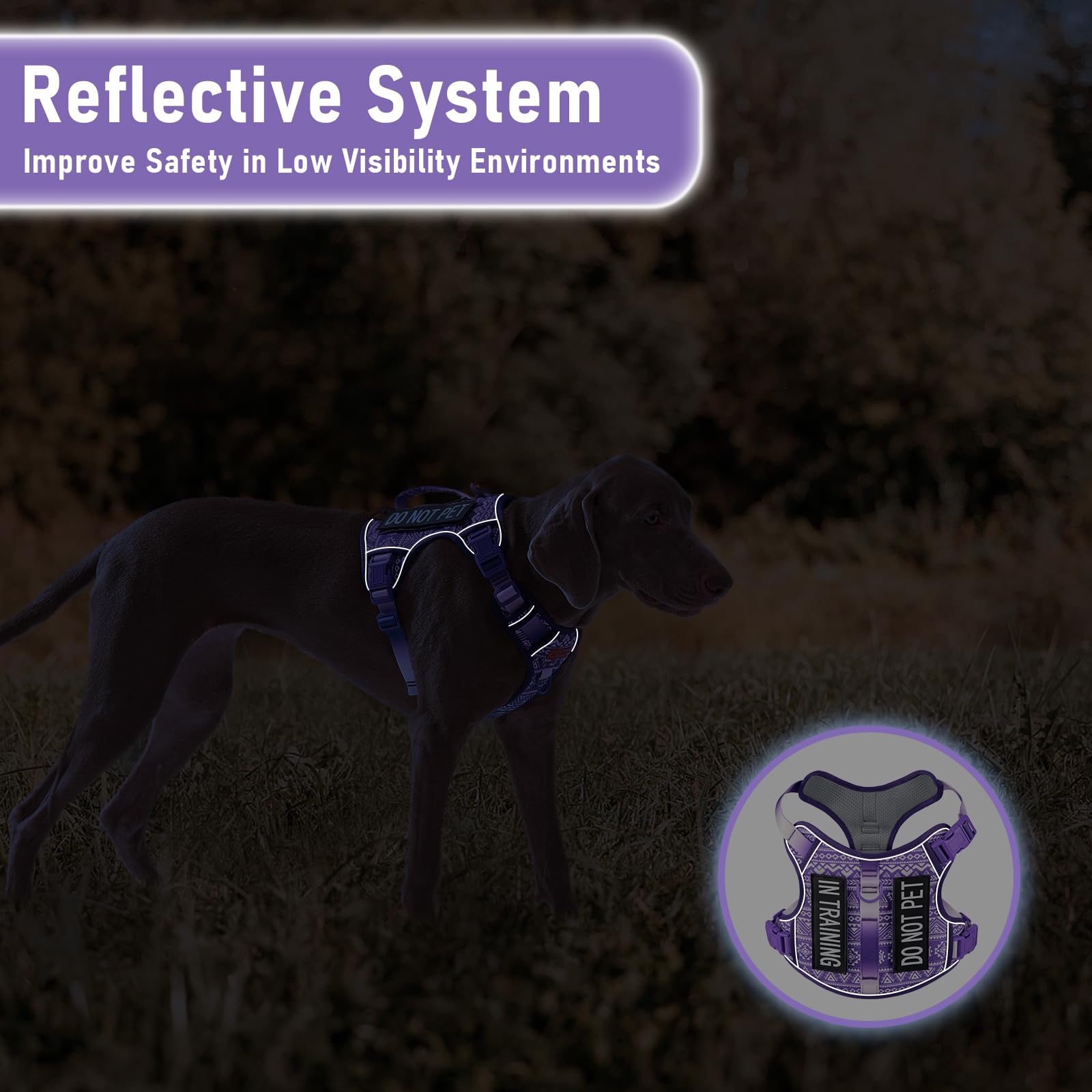 Tactical Dog Harness X-Large No Pull Easy Walker, Escape Proof Harness