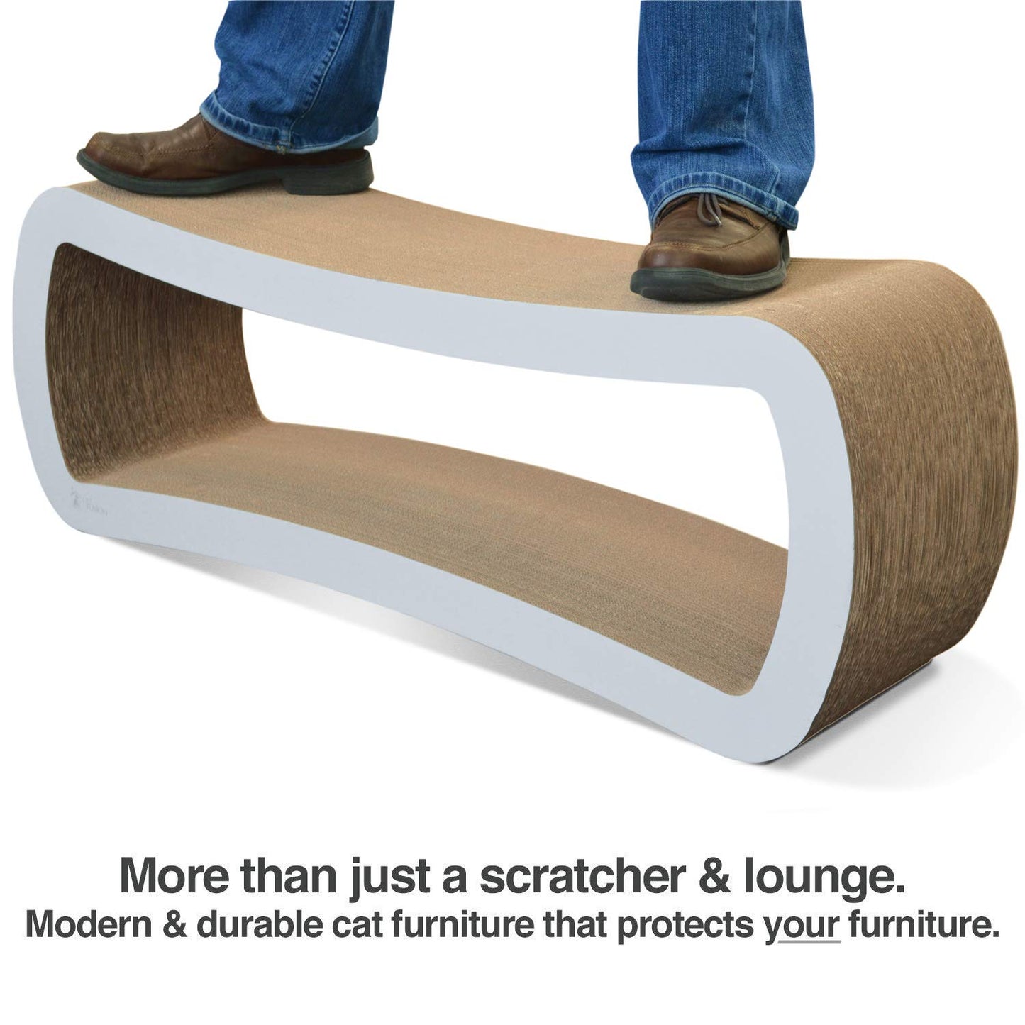 PetFusion Jumbo Cat Scratcher Lounge, 4 Cardboard Scratching Scratcher