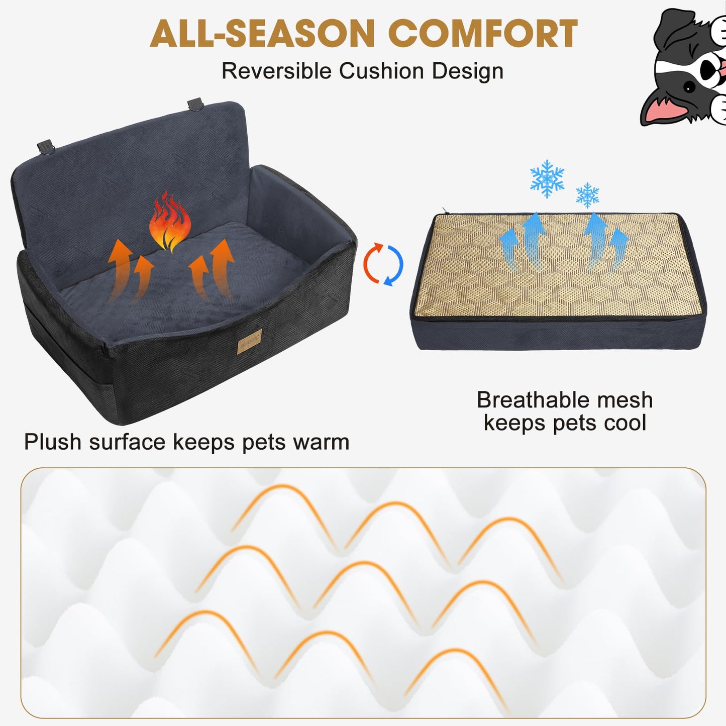 Dog Car Seat for Large Medium Sized Dogs Under Dog Booster Seat Seat