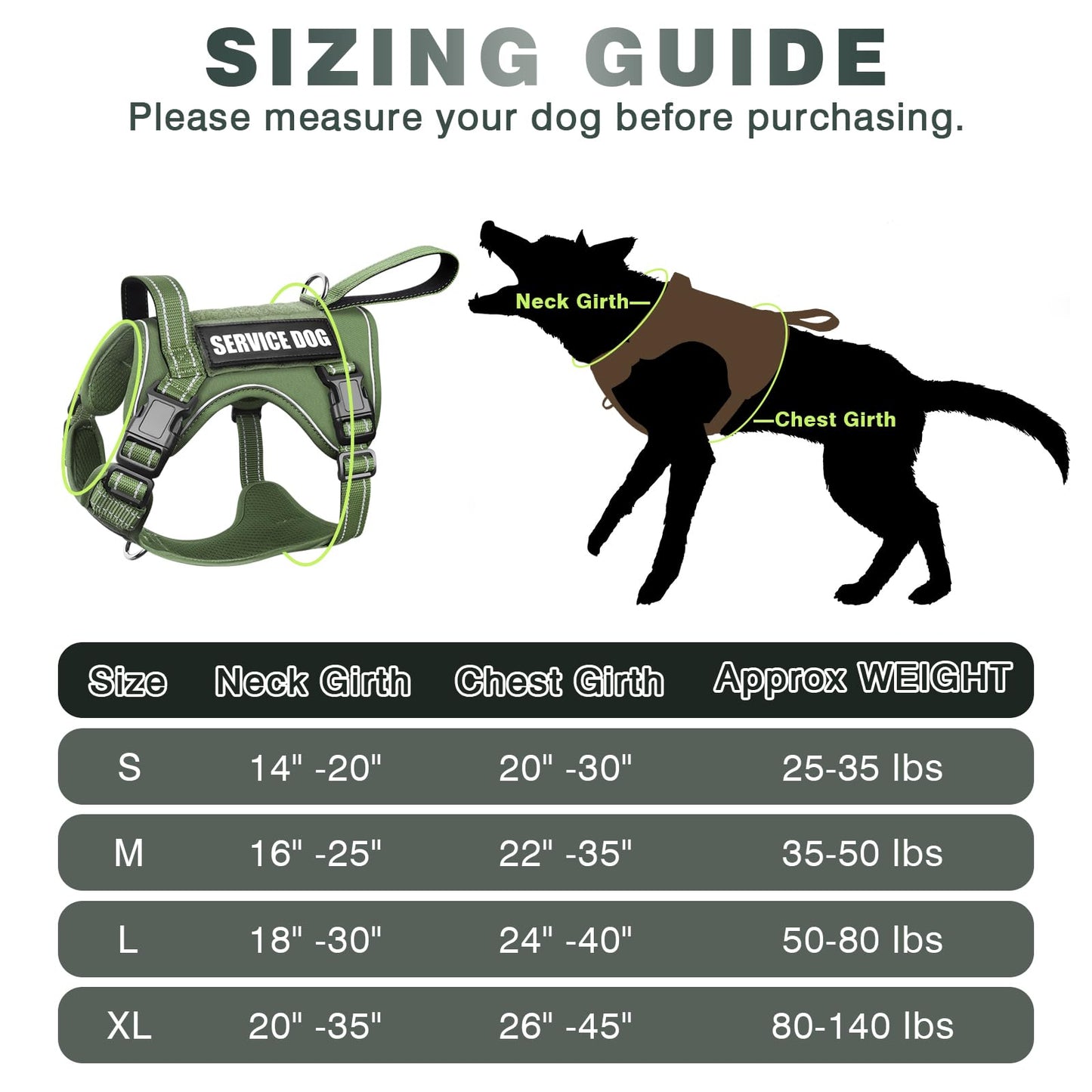 WINSEE Tactical Dog Harness, No Pull Dog Harness