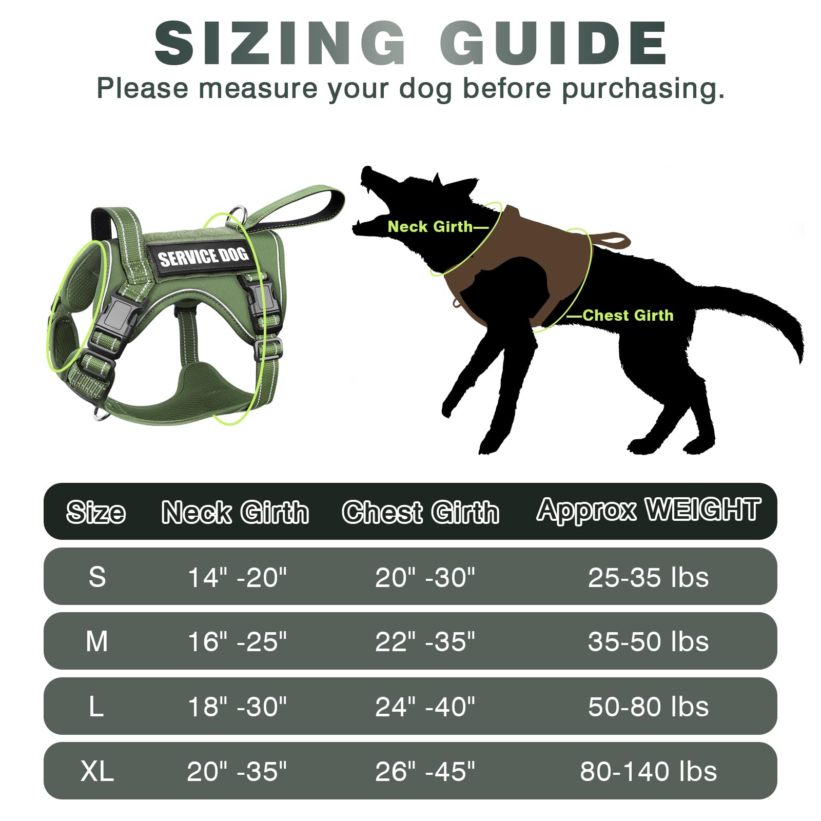 WINSEE Tactical Dog Harness, No Pull Dog Harness
