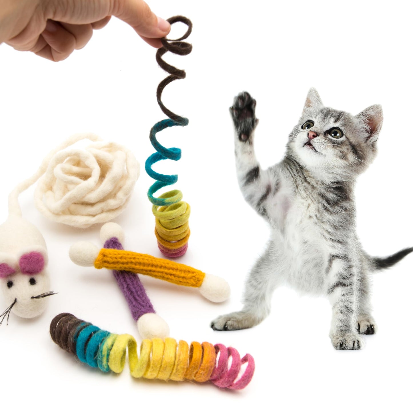 Glaciart One Indoor Catnip Cat Toy Pack 5pc, Kitty Toys Include Catnip