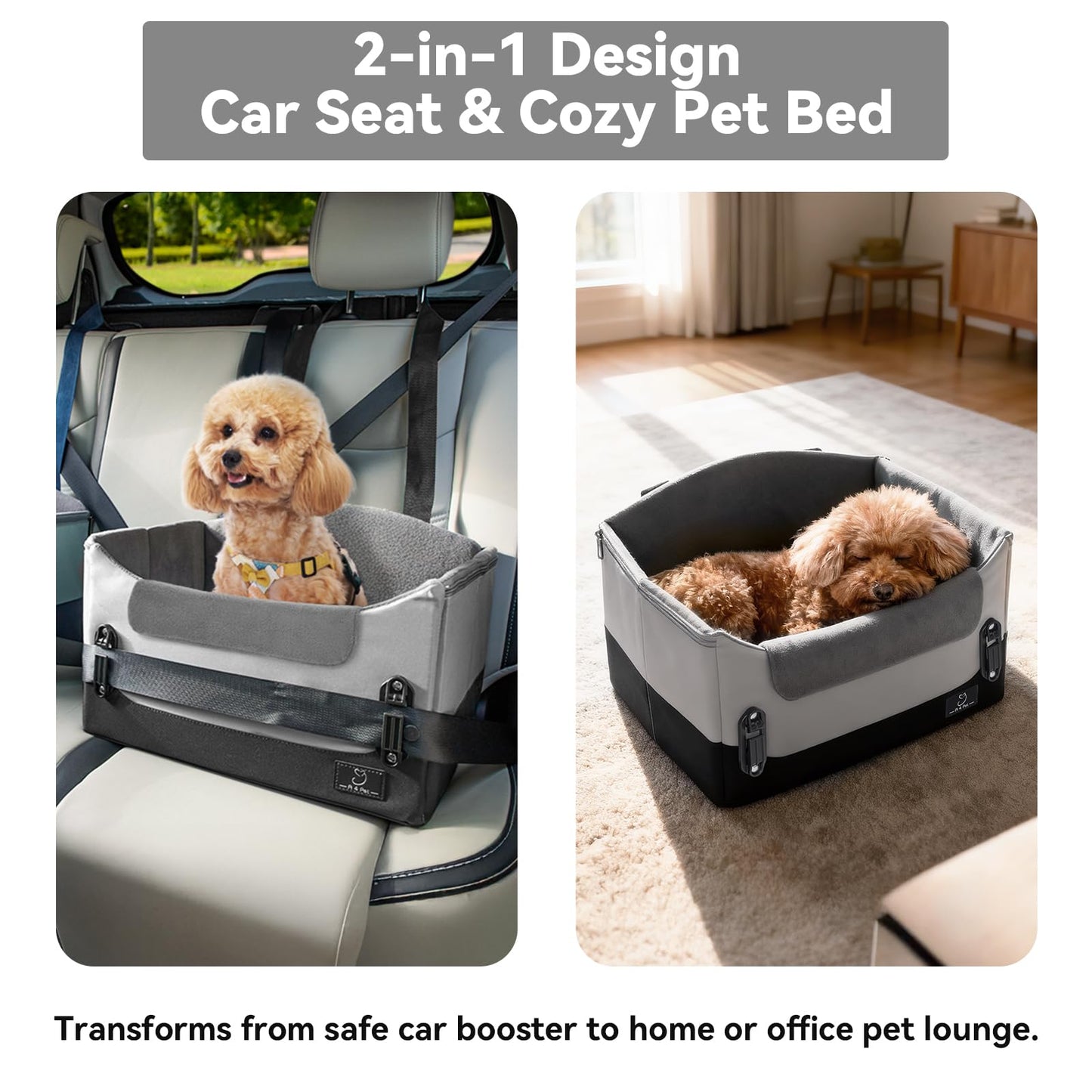 A 4 Pet Dog Car Seats for Small Dogs Under Safety Travel Booster Seat