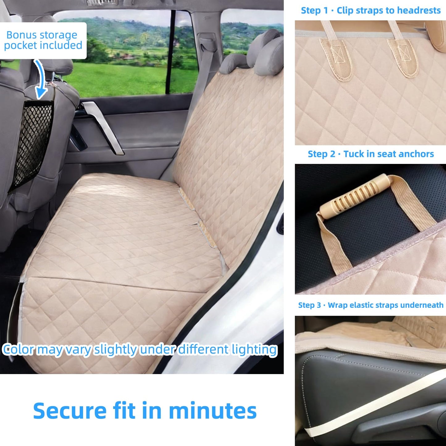 Bark Lover Dog Car Seat Cover for Back Seat Waterproof Backseat Seat