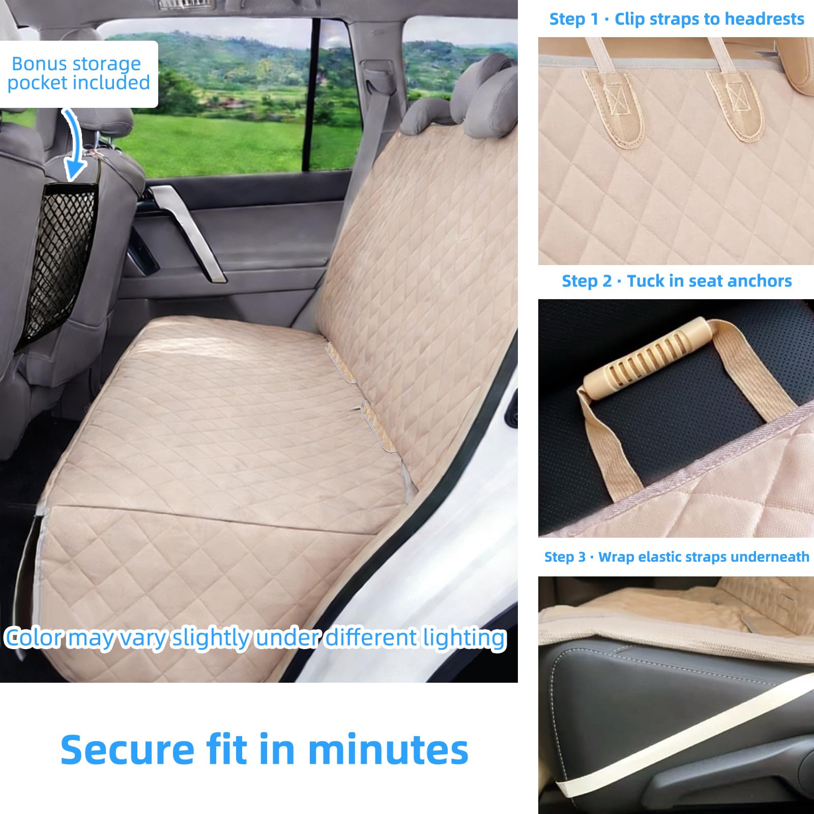Bark Lover Dog Car Seat Cover for Back Seat Waterproof Backseat Seat