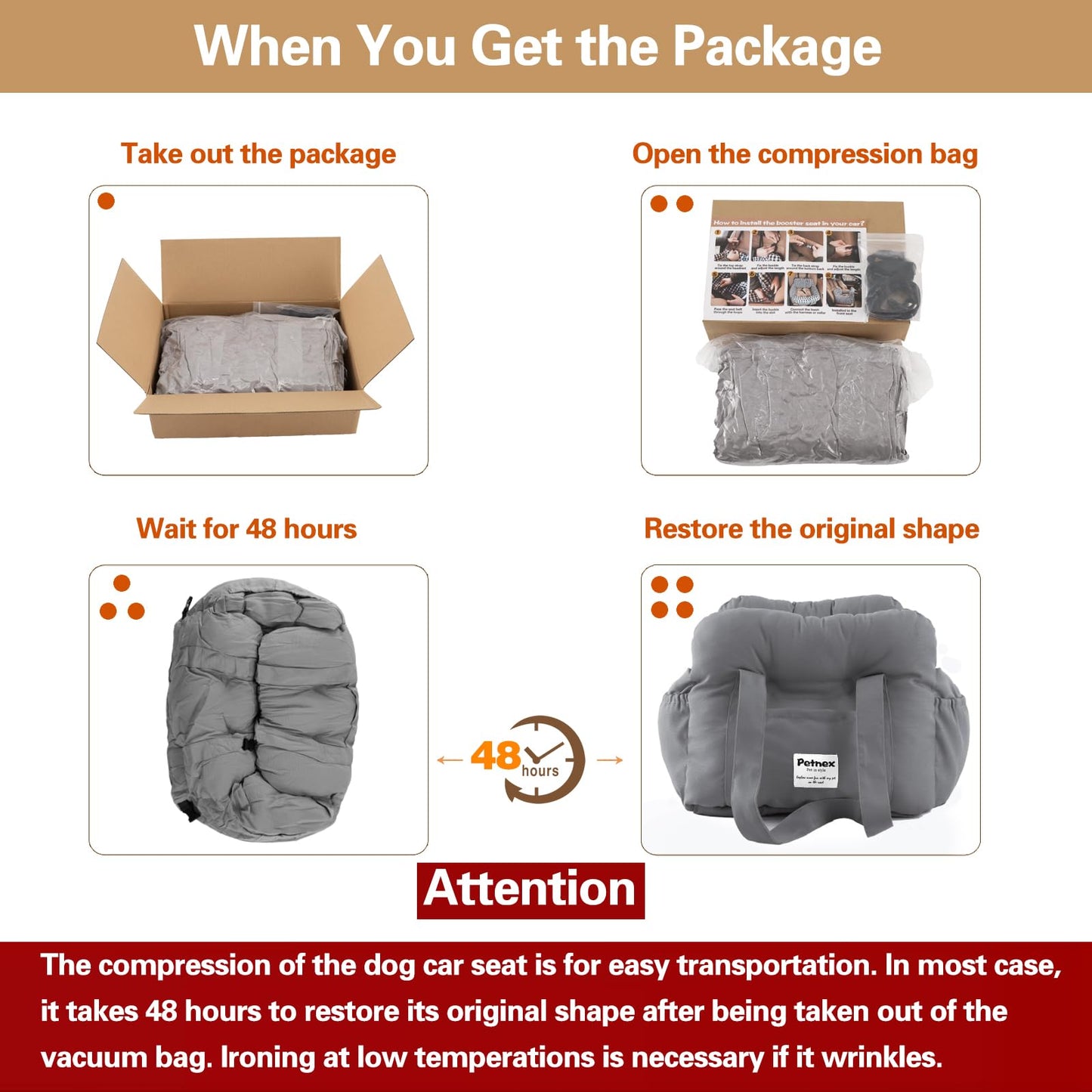 PETNEX Dog Car Seat for Small Dogs, Portable Puppy Car Seat of Bag