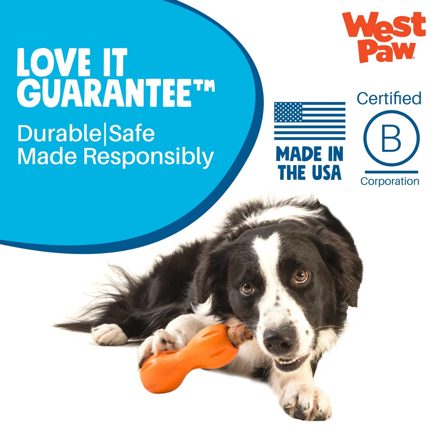West Paw Zogoflex Qwizl Interactive Treat Dispensing Dog Puzzle Toy