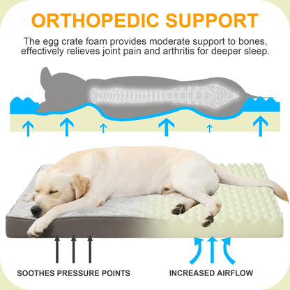 KSIIA Orthopedic Dog Bed Dog Crate Bed Waterproof Bed
