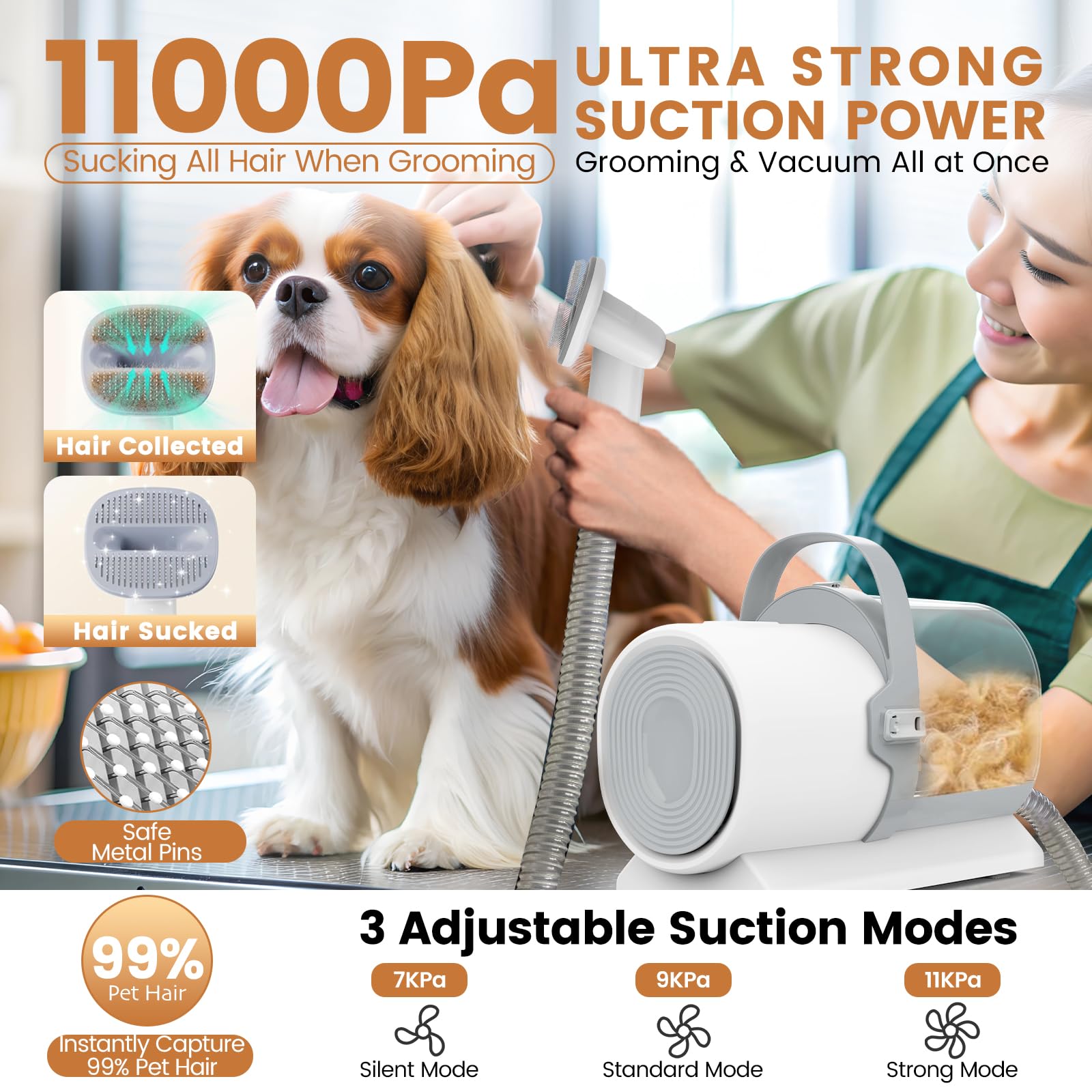 Dog Grooming Vacuum and Kit, Clipper Nail Trimmer Grinder, Clipper