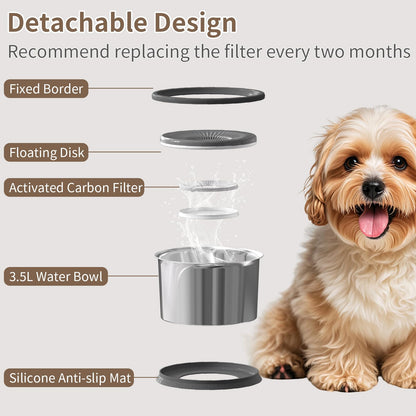 Dog Water Bowl No Spill Stainless Steel Water Bowl for Dogs No Mat