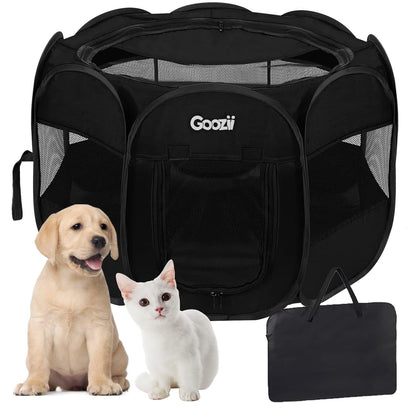 GOOZII Kitten Cat Playpen for Indoor Cats Enclosed, Portable Crate