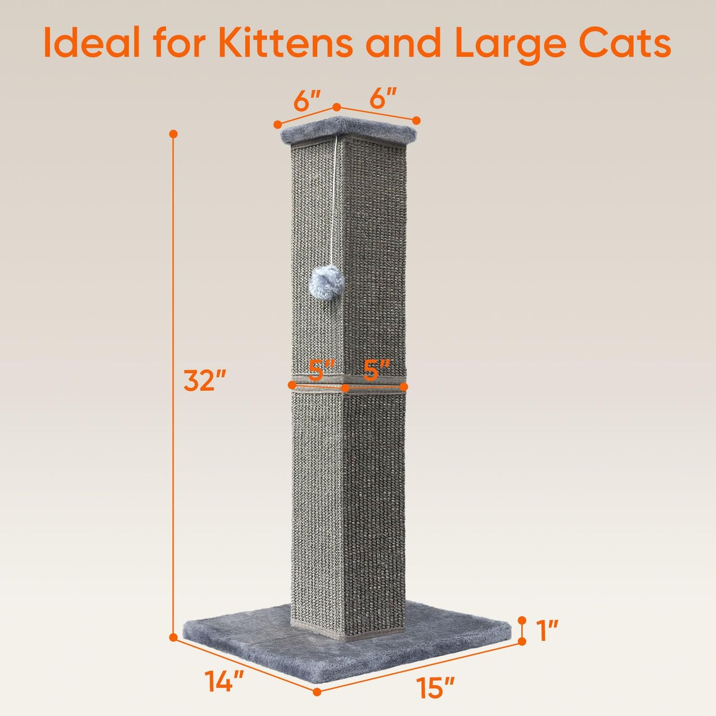 YULOYI Cat Scratching Post for Indoor Large Cats and Kitten, Scratcher