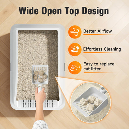 2PACK Stainless Steel Cat Litter Boxes, XL Large Metal Litter Box