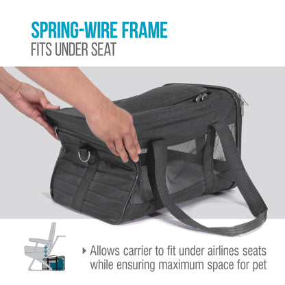 Sherpa Pet Carrier Airline Approved with Spring Wire Frame Cat Carrier