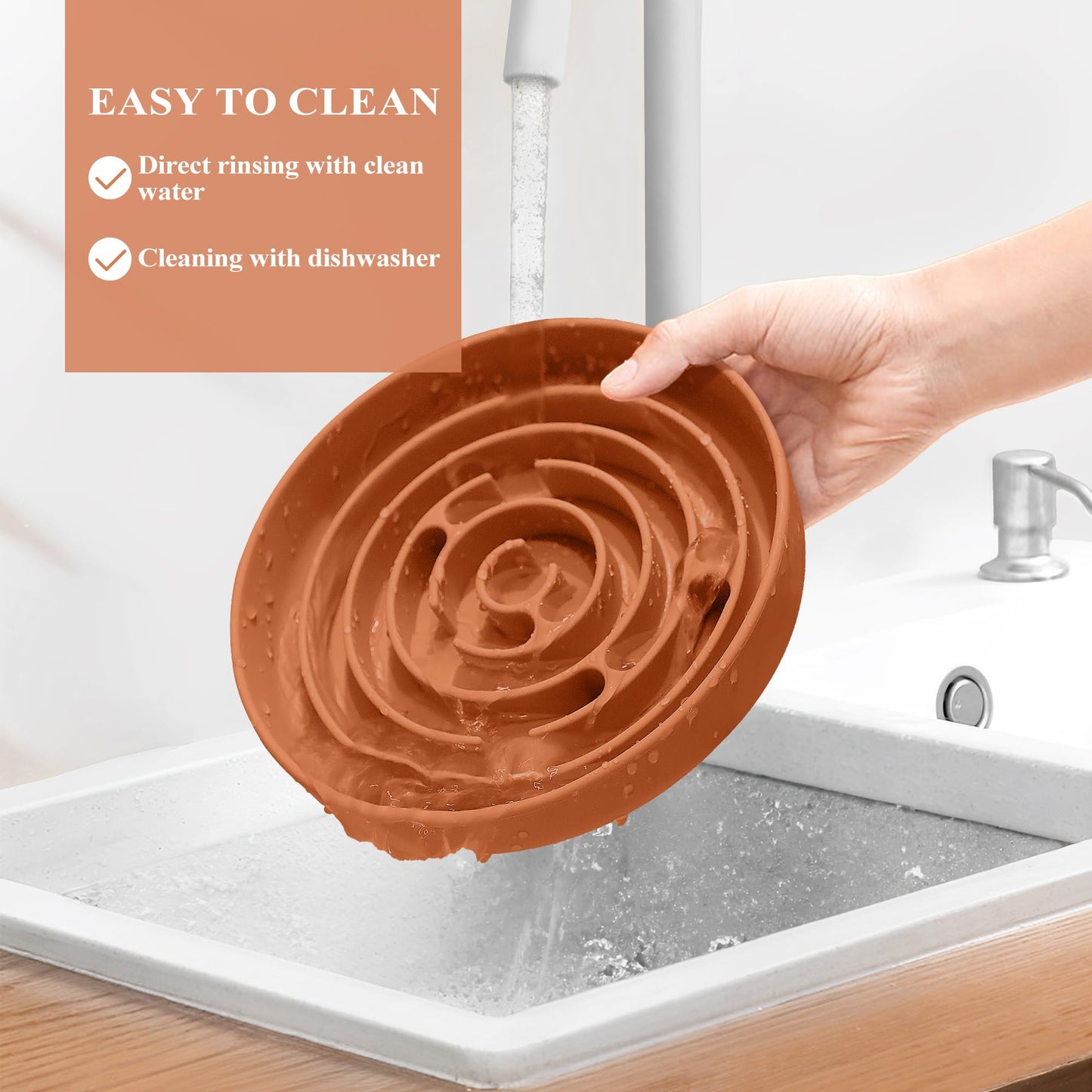 Coomazy Slow Feeder Dog Bowls, Silicone Dog Bowl with Suction Bowl
