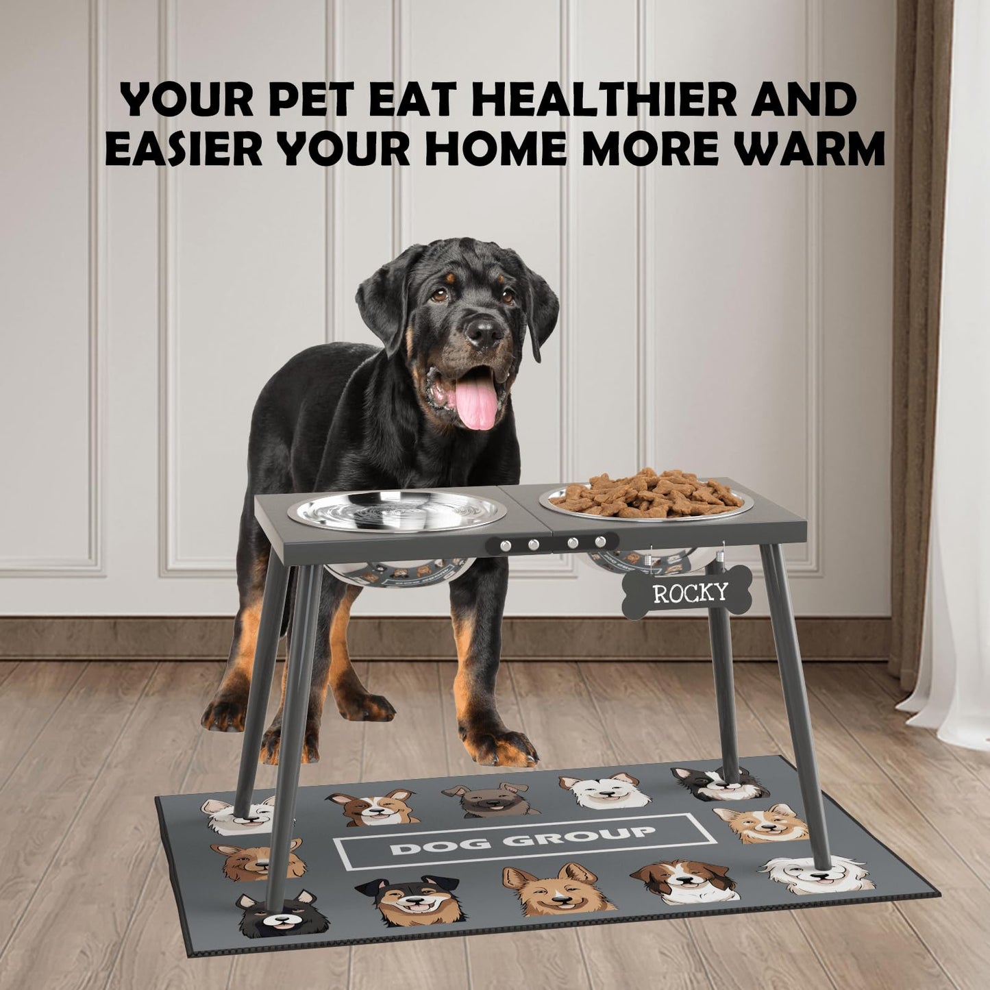 ADENGL Elevated Dog Bowls for Large Extra Large Pet, Raised Dog Bowl