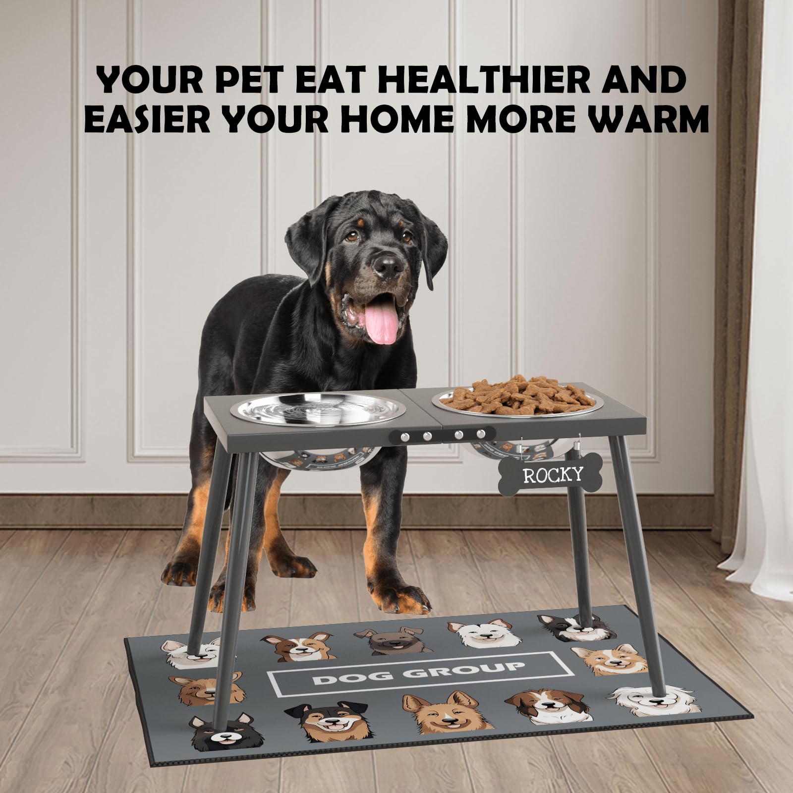 ADENGL Elevated Dog Bowls for Large Extra Large Pet, Raised Dog Bowl