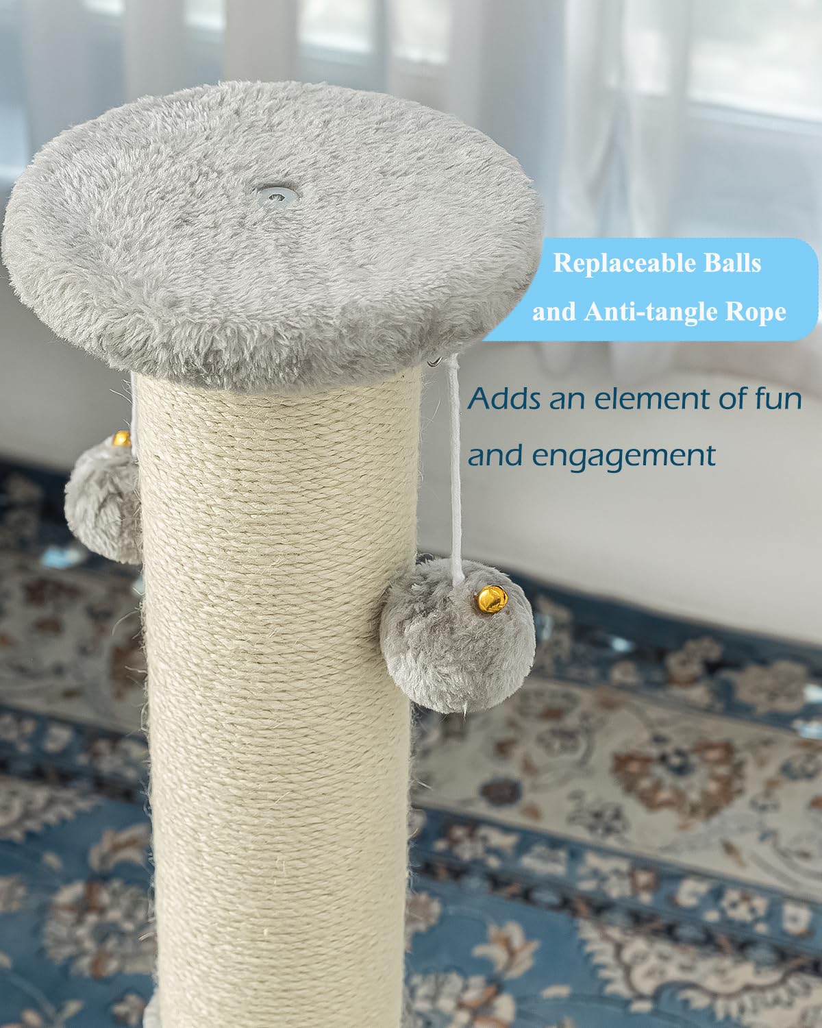 Kilodor Tall Cat Scratching Post, Diameter Large Sisal Cat Scratcher