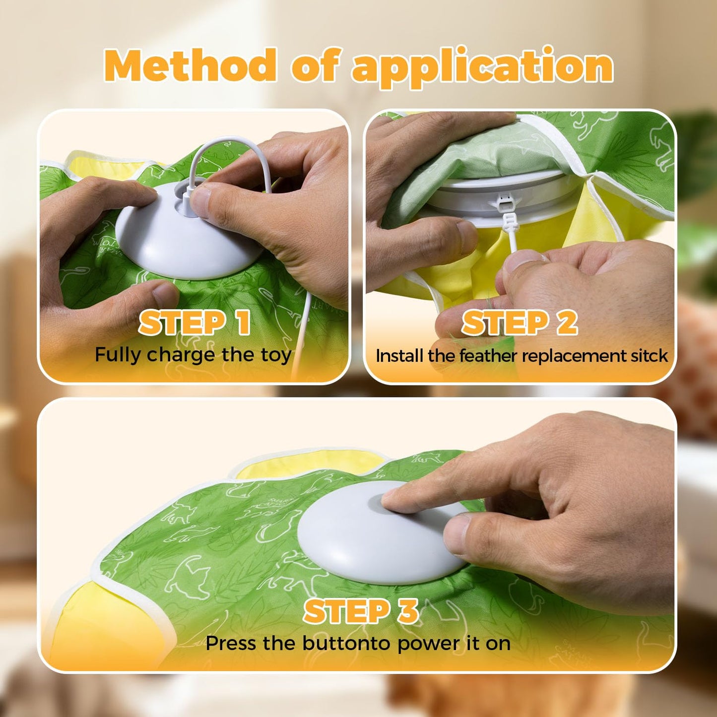 EHWZ Cat Toys for Bored Indoor Adult Cats, Rechargeable Wand