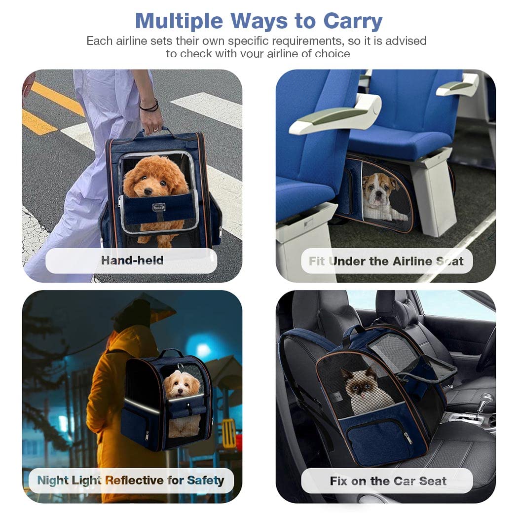 Lekebobor Large Cat Backpack Carrier Expandable Pet Carrier Backpack