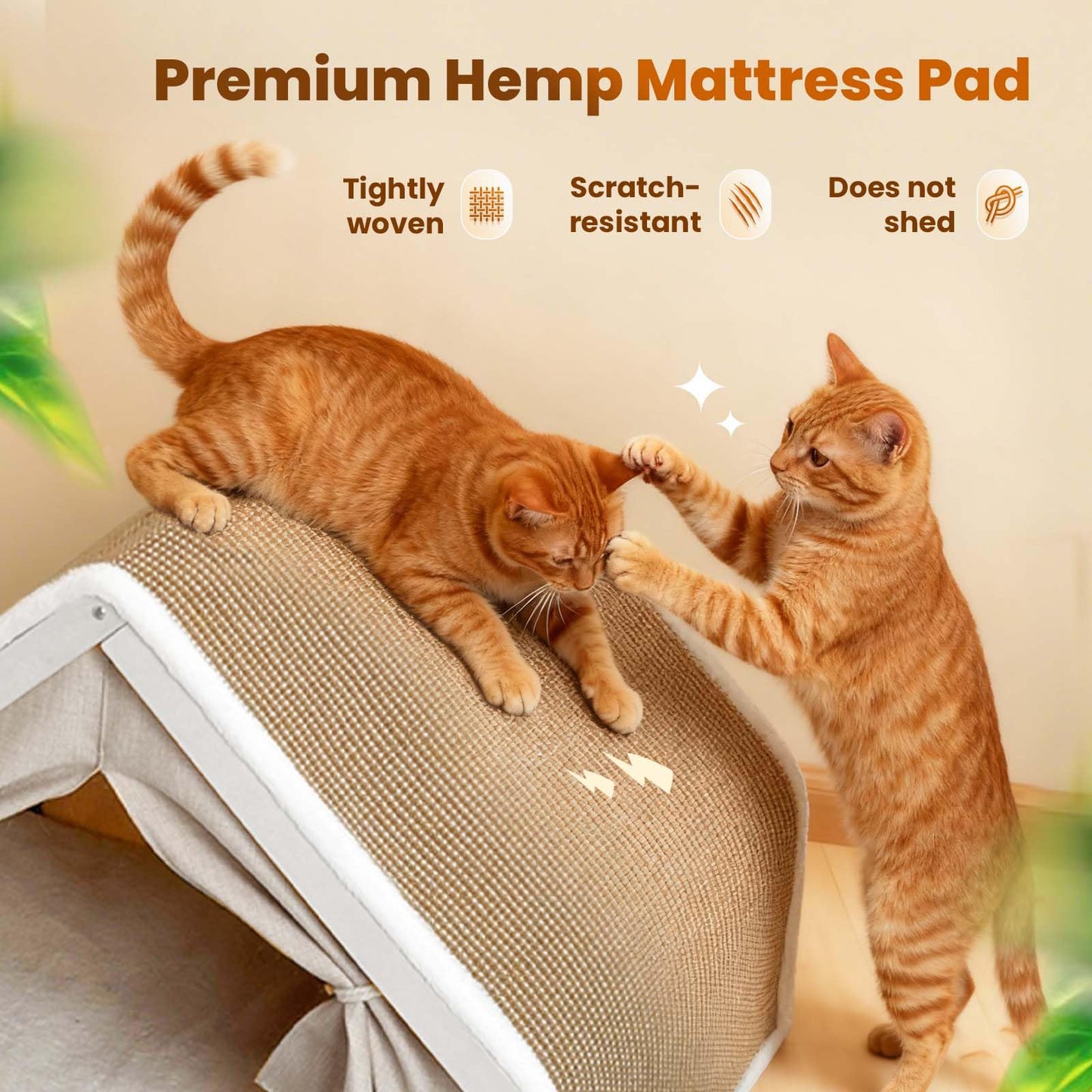 Cat Houses for Indoor Cats Large Cat Bed Cave with Natural Sisal Bed
