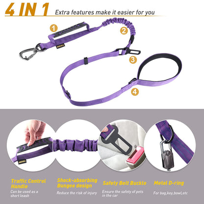 AUBELL Tactical Dog Leash Heavy Duty,4- Reflective Strong No Pull Seat