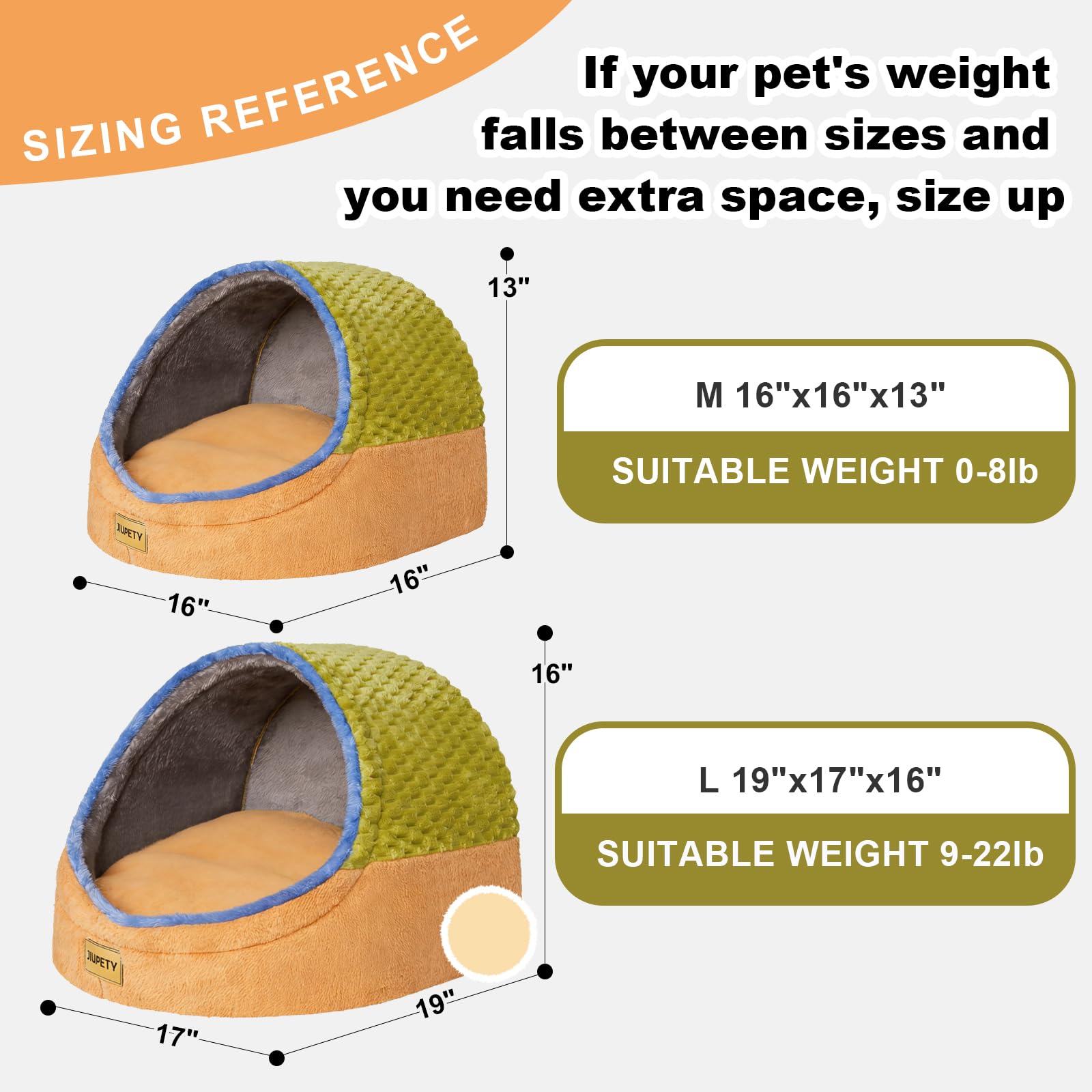 Jiupety Cute Cat Beds for Indoor Cats, Cave Bed for Kittens, Bed