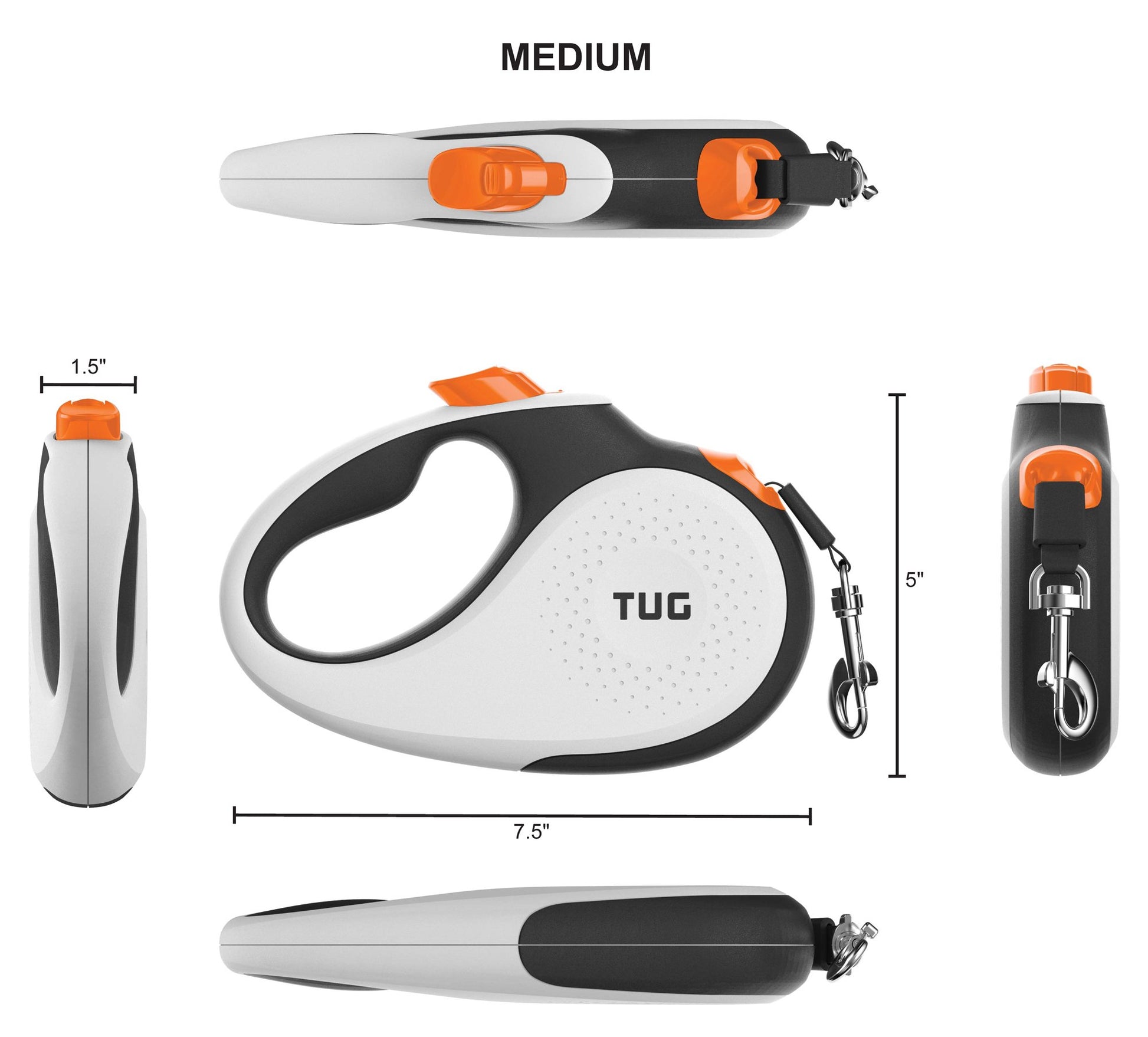 TUG 360° Tangle-Free Retractable Dog Leash with Anti-Slip Handle Leash