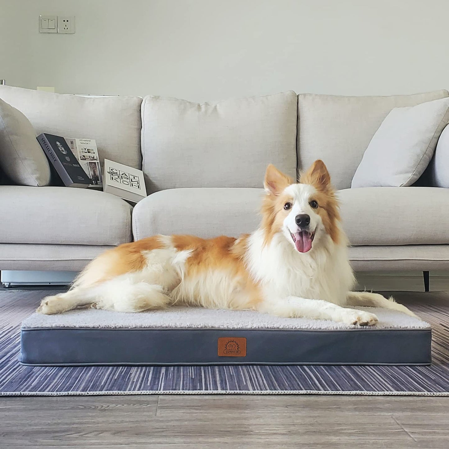 Sunheir Extra Large Orthopedic Dog Bed for Big Dogs XL Waterproof Bed
