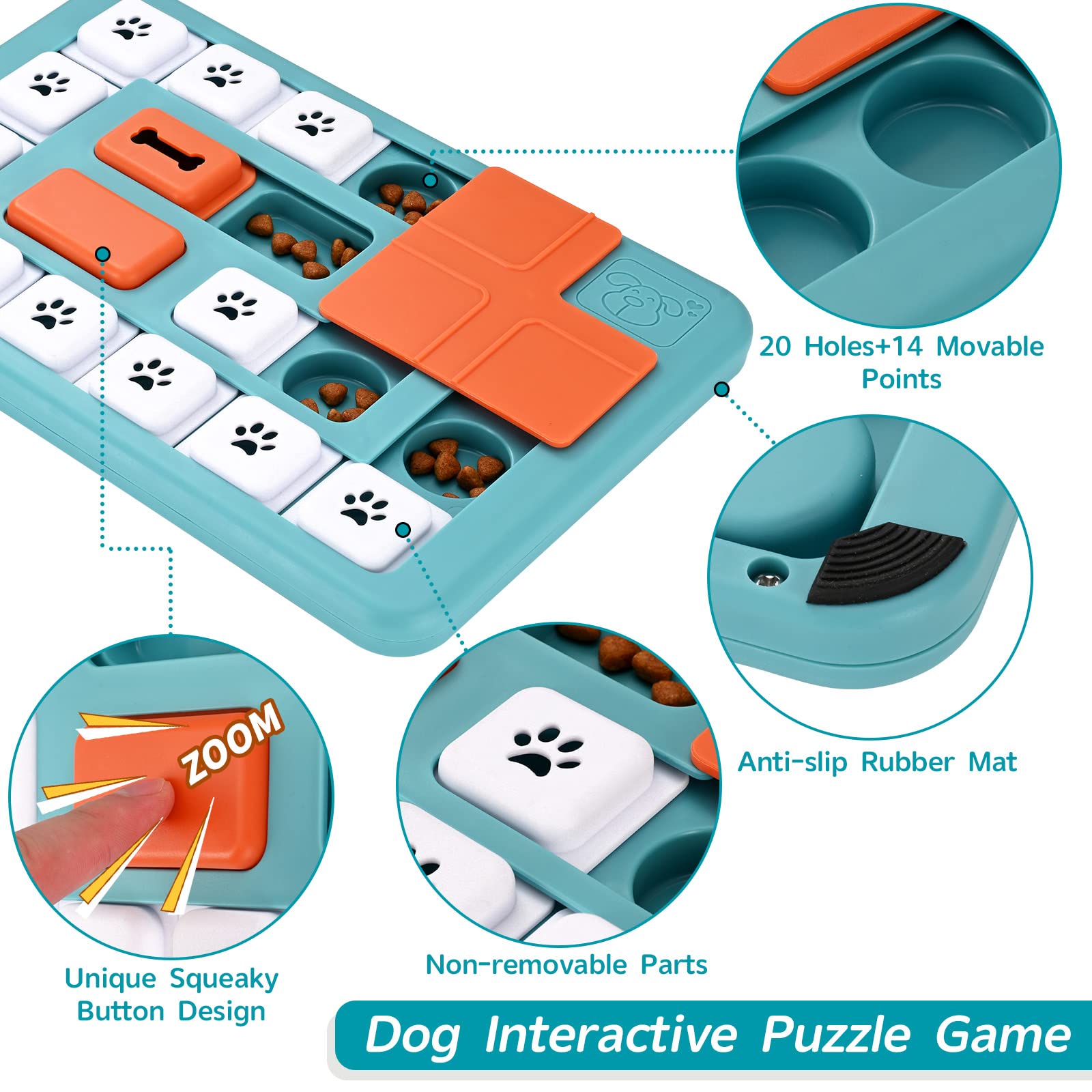 FOXMM Dog Puzzle Toys Interactive IQ Training Mental Stimulating Toys