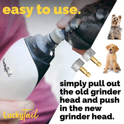 LUCKY TAIL Dog Nail Grinder Hard Soft Replacement Heads Tool