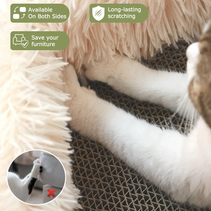 TIGOADT Fluffy Cat Scratcher Lounge Box with Removable Toy