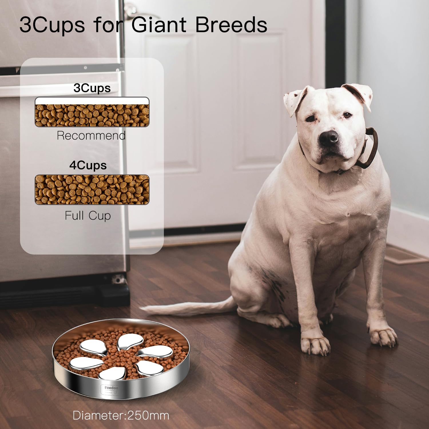 Feedoo Slow Feeder Dog Bowl-3.5Cups for Large Breeds, Food Feeder